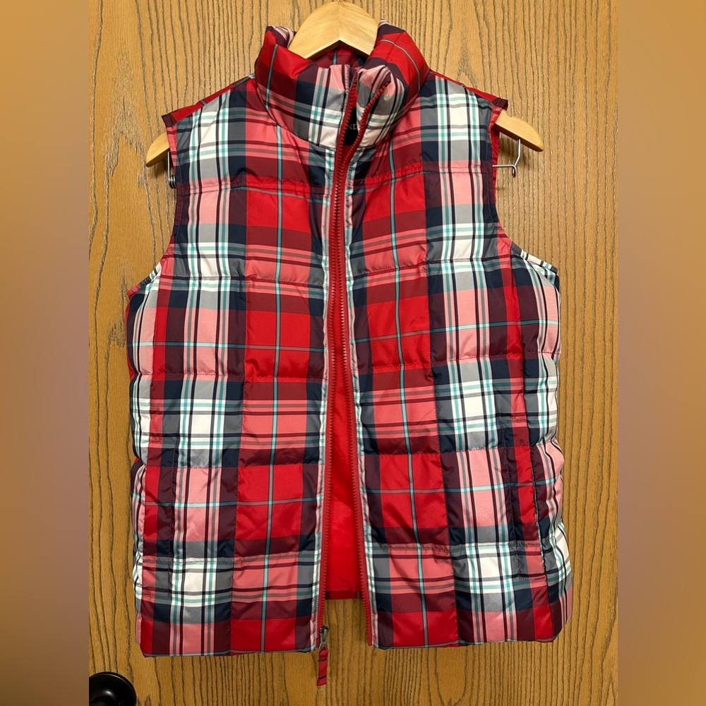 Lands End: Ladies Plaid Down Puffer Vest